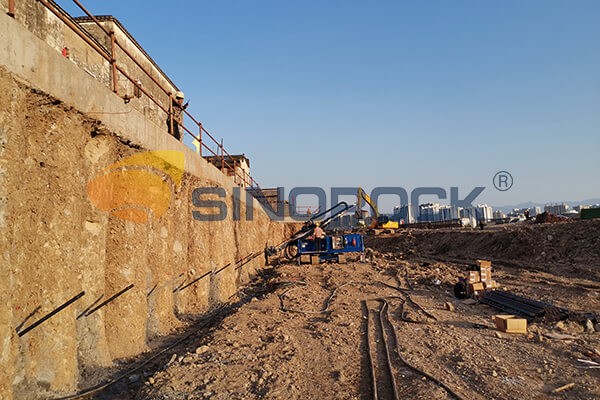 rock bolts to support deep foundation